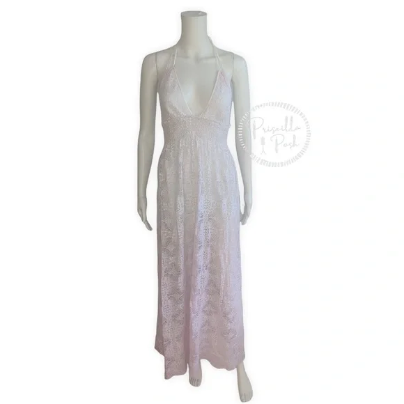 LoveShackFancy
Beach Shack Lace Maxi Dress Halter Neck Backless Ombre Lace - Picture 4 of 14